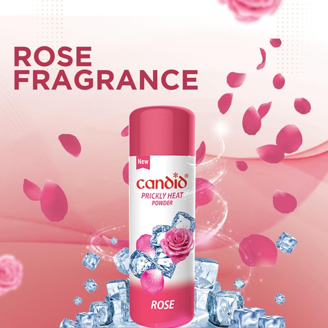 Candid Prickly Heat Powder With Rose | 120 Gm relief from itching and burning