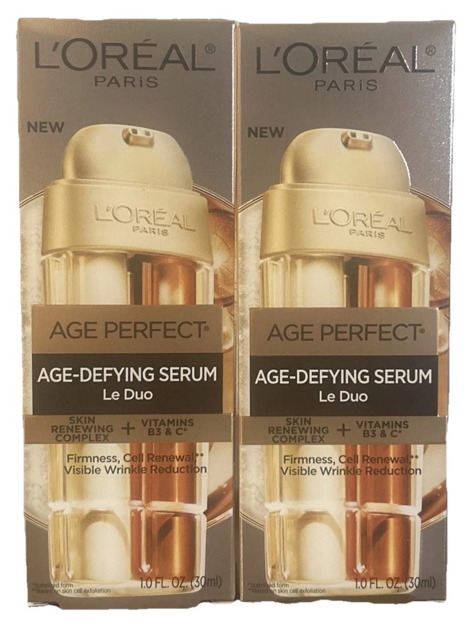 L’oreal Age Perfect Age Defying Serum Le Duo Full Sz New 2-in-1 1fl oz. 2 PACK