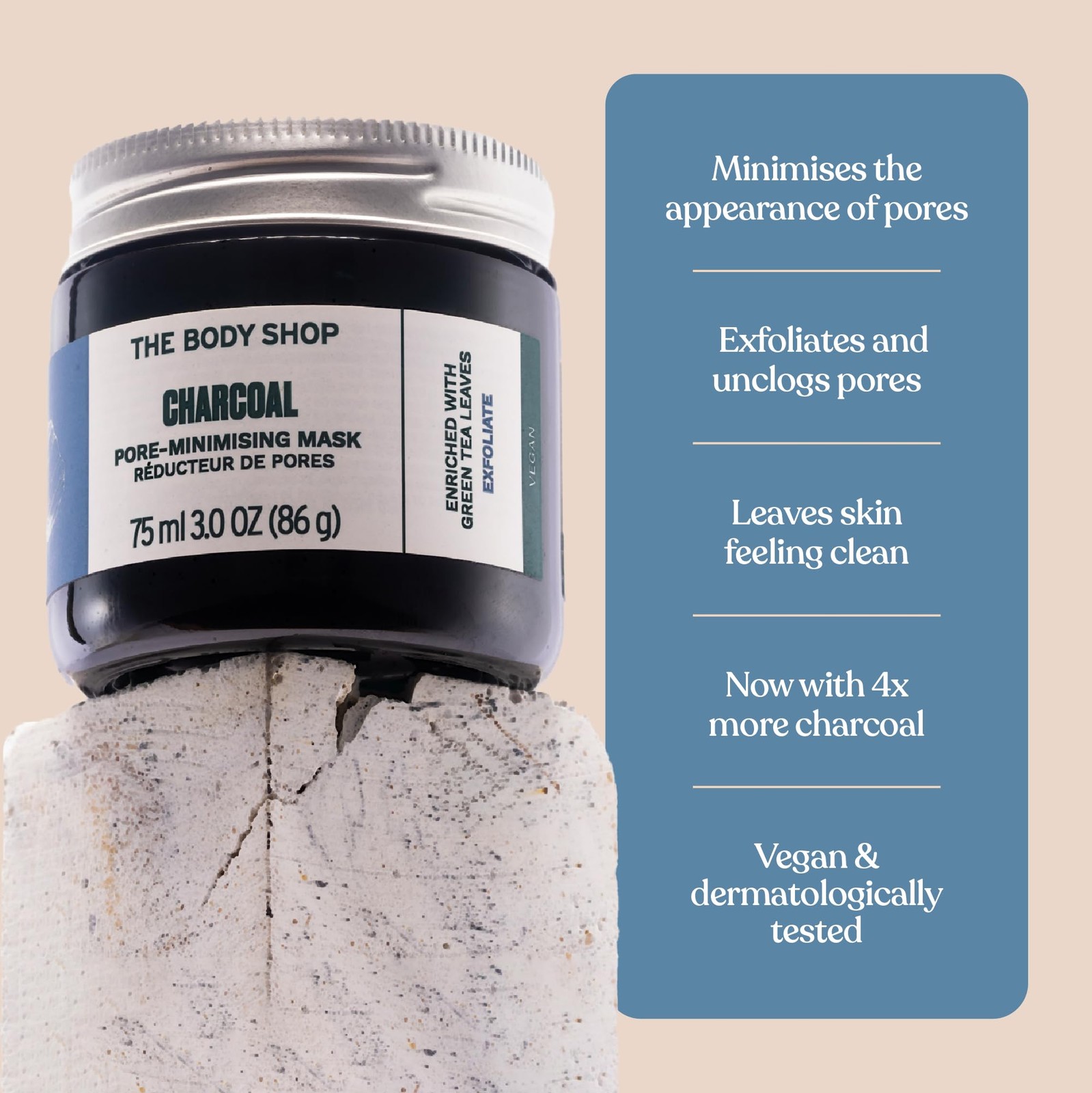 Charcoal Pore-Minimizing Mask | Clay-Based Exfoliating Face Mask | Absorbs Ex…