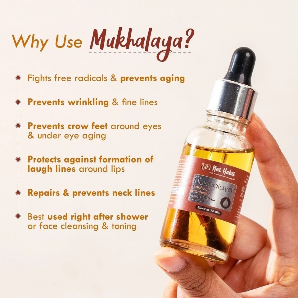 Nat Habit Patchouli Manjistha Mukhalaya Face Oil Mineral Oil or Chemicals 30ml