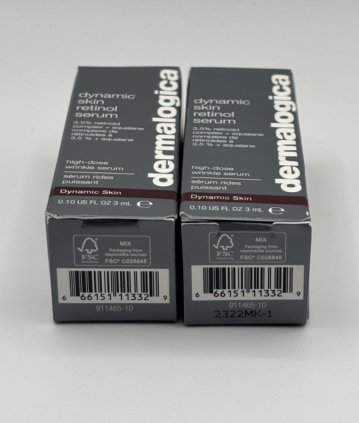 NEW 2X Dermalogica Dynamic Skin Retinol Serum Travel Size MINIs 3ml/0.1oz Each
