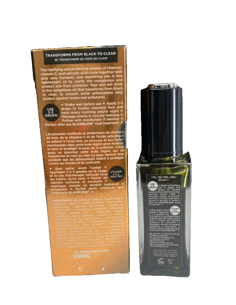 Glamglow starpotion liquid charcoal clarifying oil 1 oz NIB