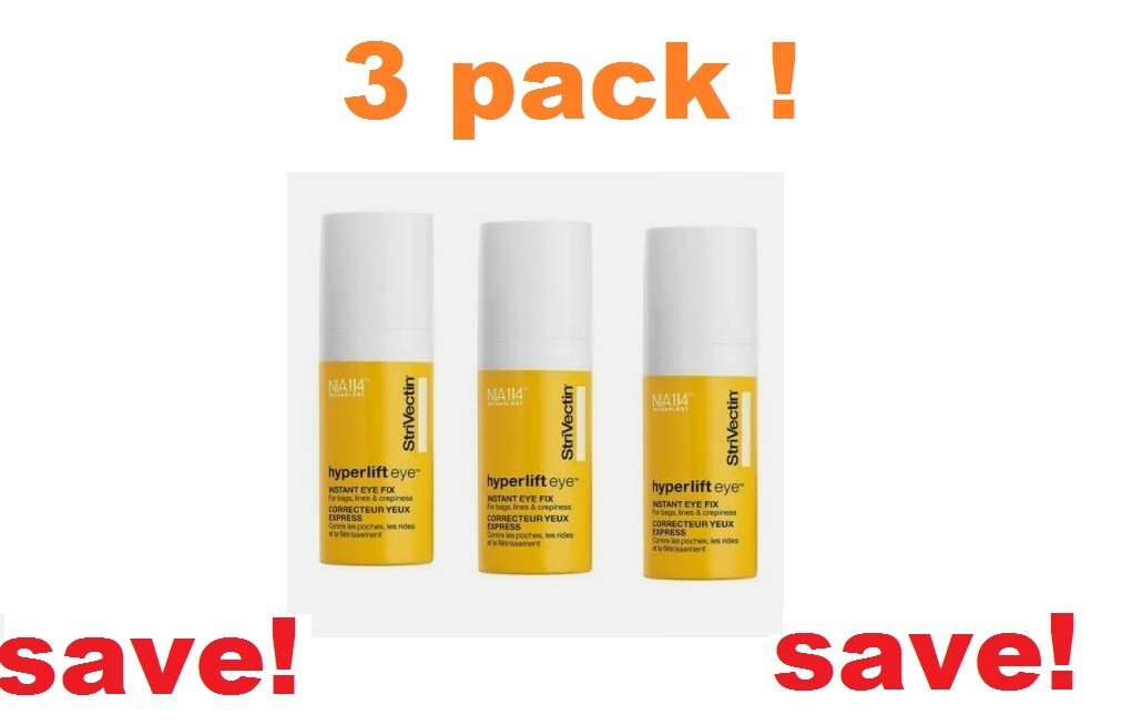 3 x Strivectin Hyperlift Eye Instant Eye Fix .33 oz10 ml. Eye Care Treatment