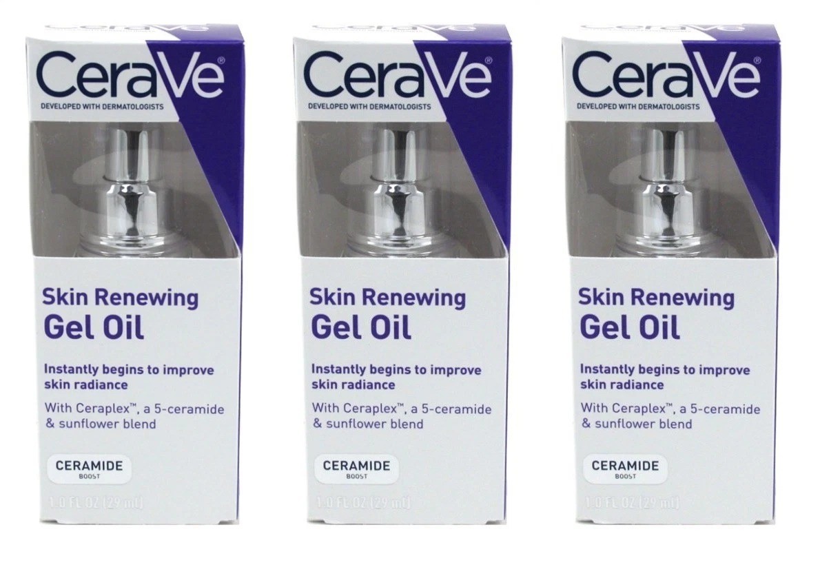 Cerave Skin Renewing Gel Oil (3 Pack) 1oz SET Ceraplex Ceramide Sunflower Sealed