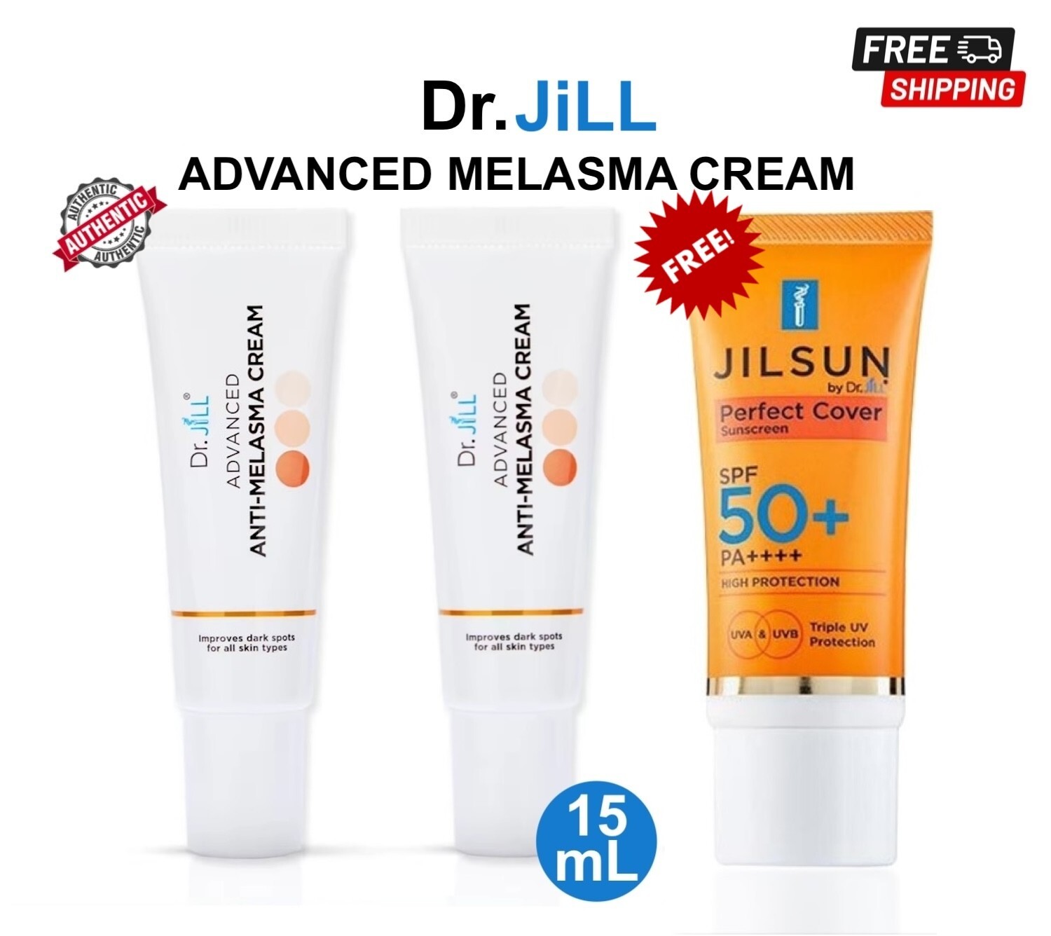 2x Dr.JiLL Advanced Melasma Cream 15 ml Reduce blemishes, freckles, dark spot