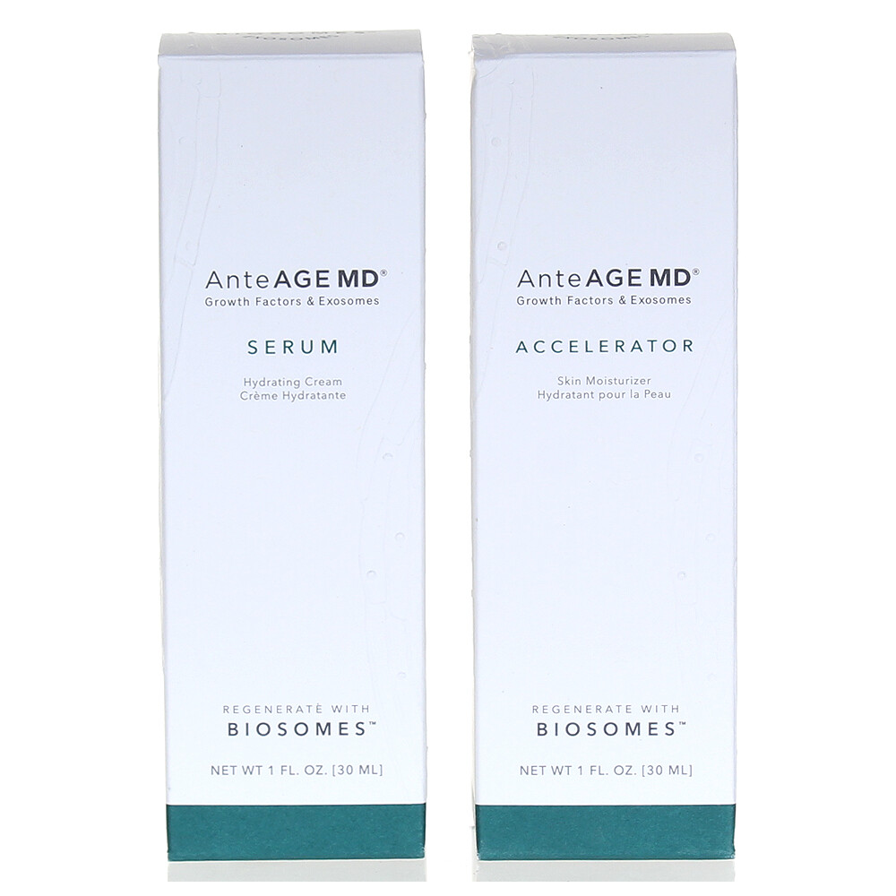 AnteAGE MD Biosome System Serum & Accelerator 1oz/30ml DUO NEW IN BOX