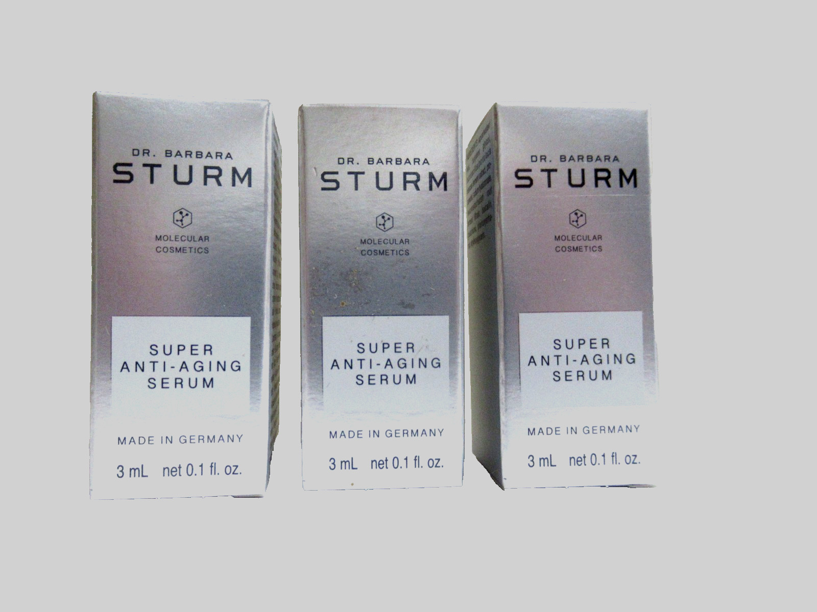 Lot Of (3) Dr Barbara STURM Molecular Cosmetic Super Anti-Aging Serum – 0.1 oz.