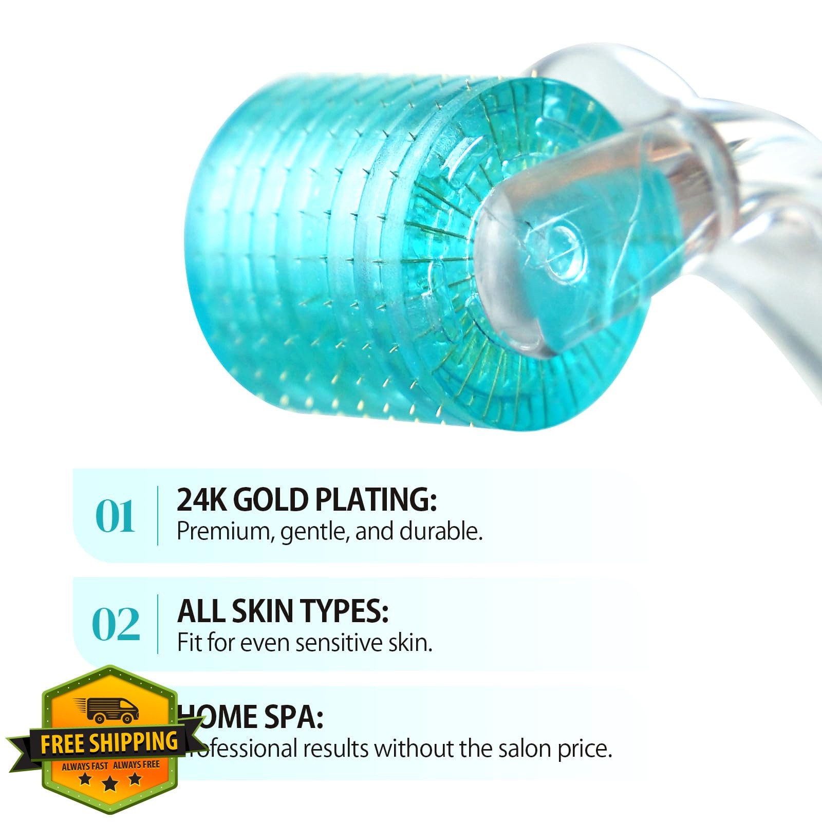 INCELLICE Derma Roller 1.5 Aqua Blue