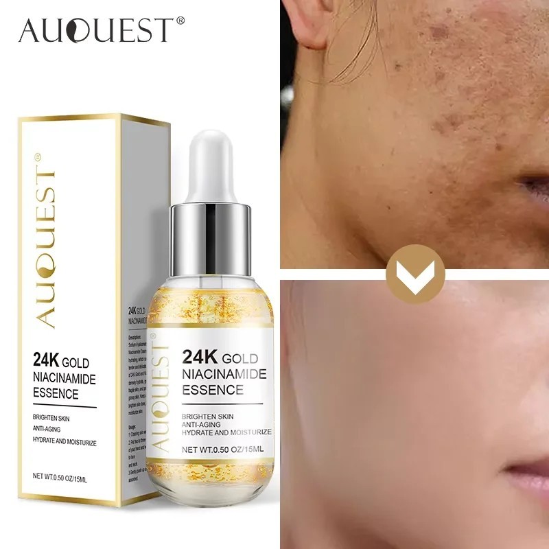 AUQUEST 24K Gold Face Serum Hyaluronic Acid Anti Aging Moisturizing Skin