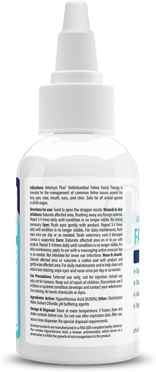Daily Cat Eye and Ear Care – Plus Feline Facial Therapy (2oz) for Healing