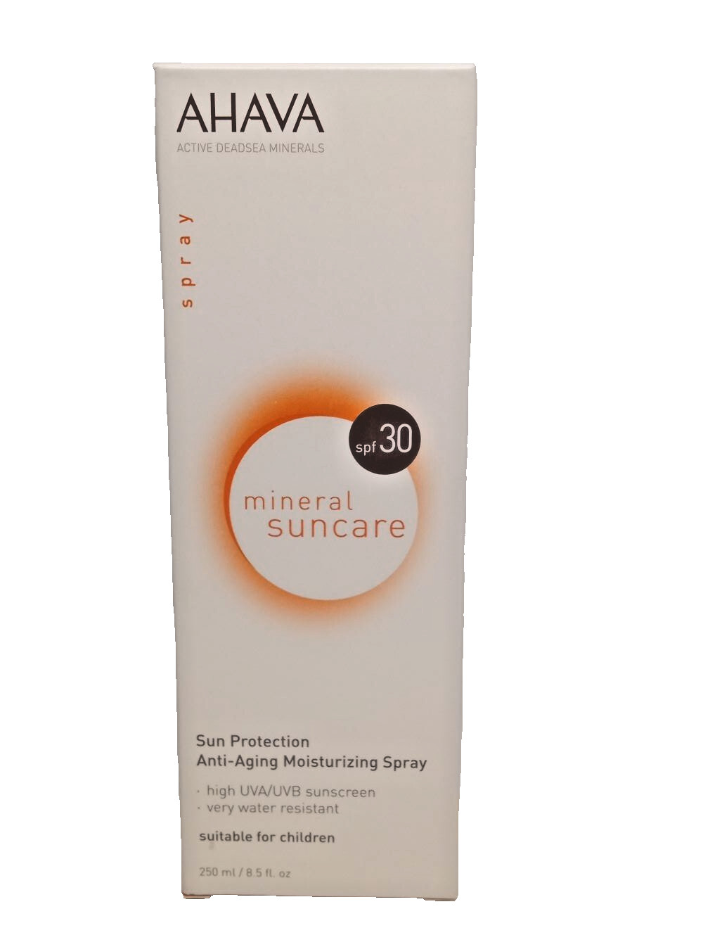Ahava MINERAL Sun Protection Anti-Aging Moisturizing Spray SPF30 8.5 oz IN BOX