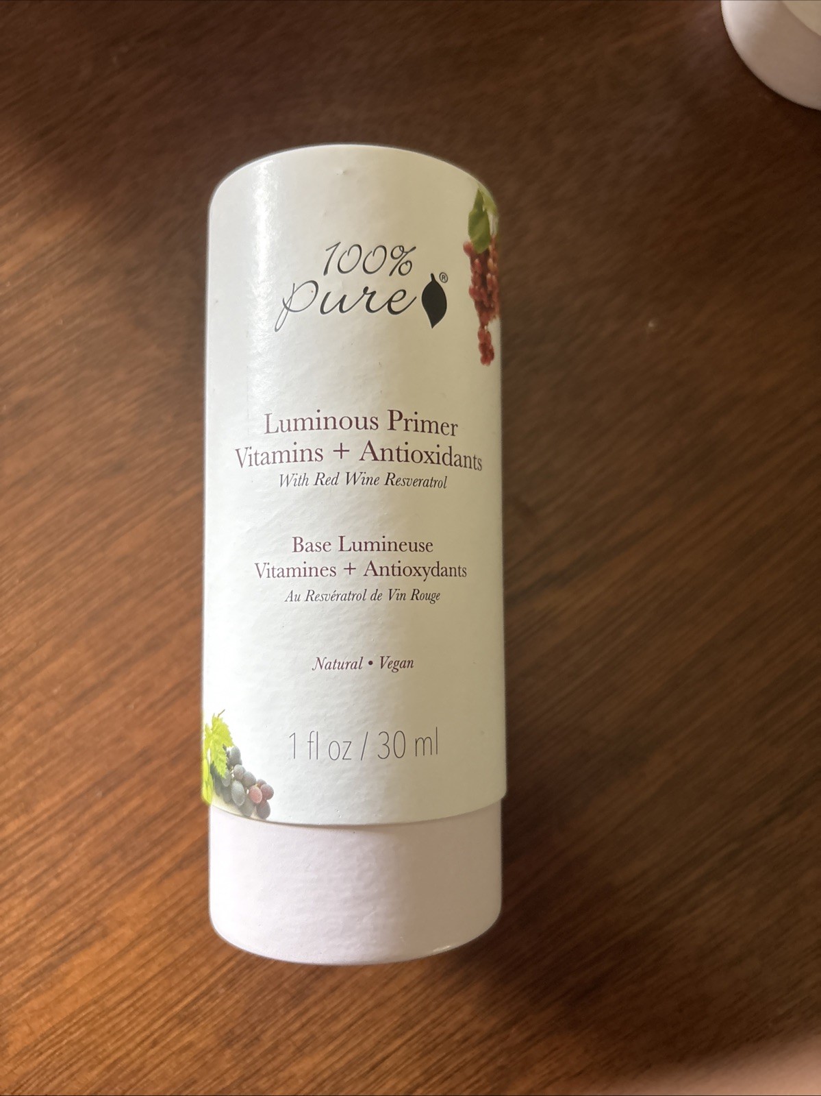 100% PURE Luminous Primer Serum 1 fl oz / 30ml Natural Vegan Radiance Even Tone