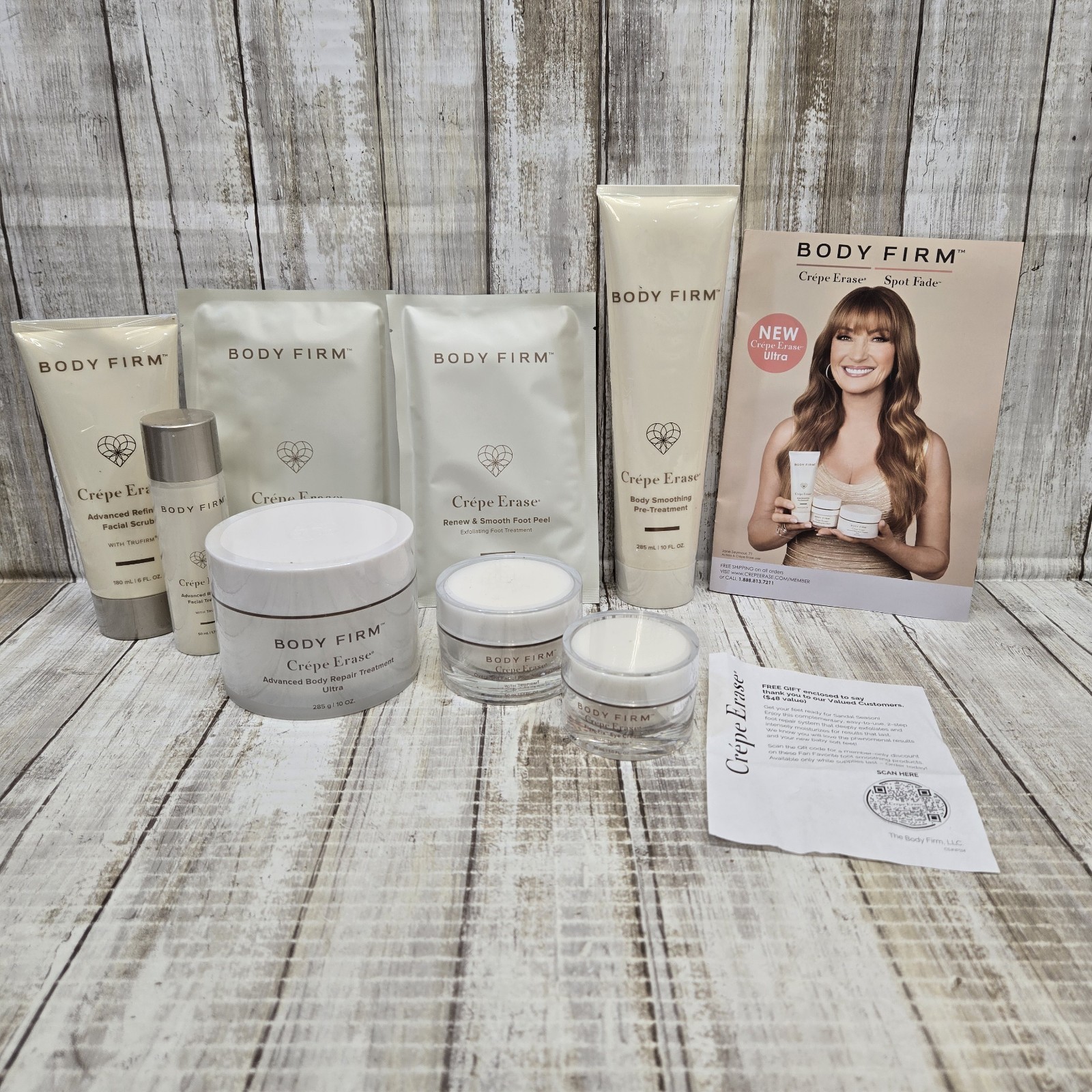 8 Pc Kit Crepe Erase Full Body Face Eye Feet Treatment Fragrance Free Sealed
