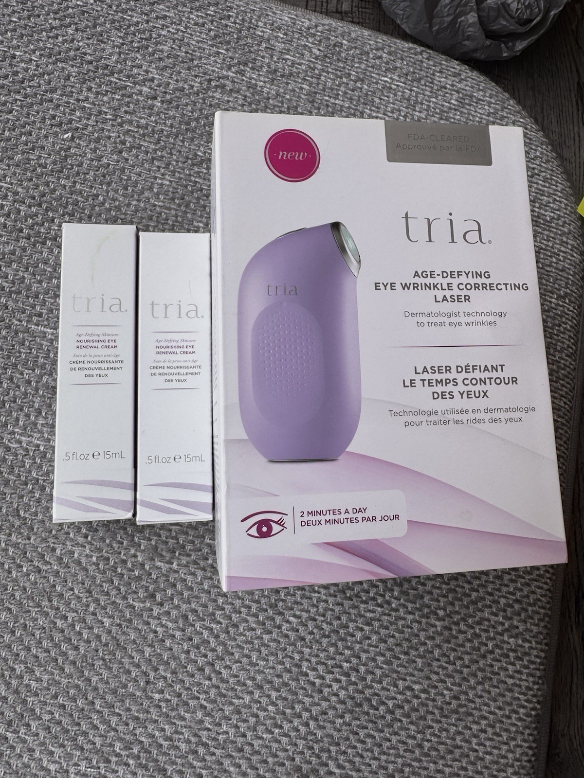 Tria Age Defying Eye Wrinkle Correcting Laser New Sealed + 2 Eye Creams
