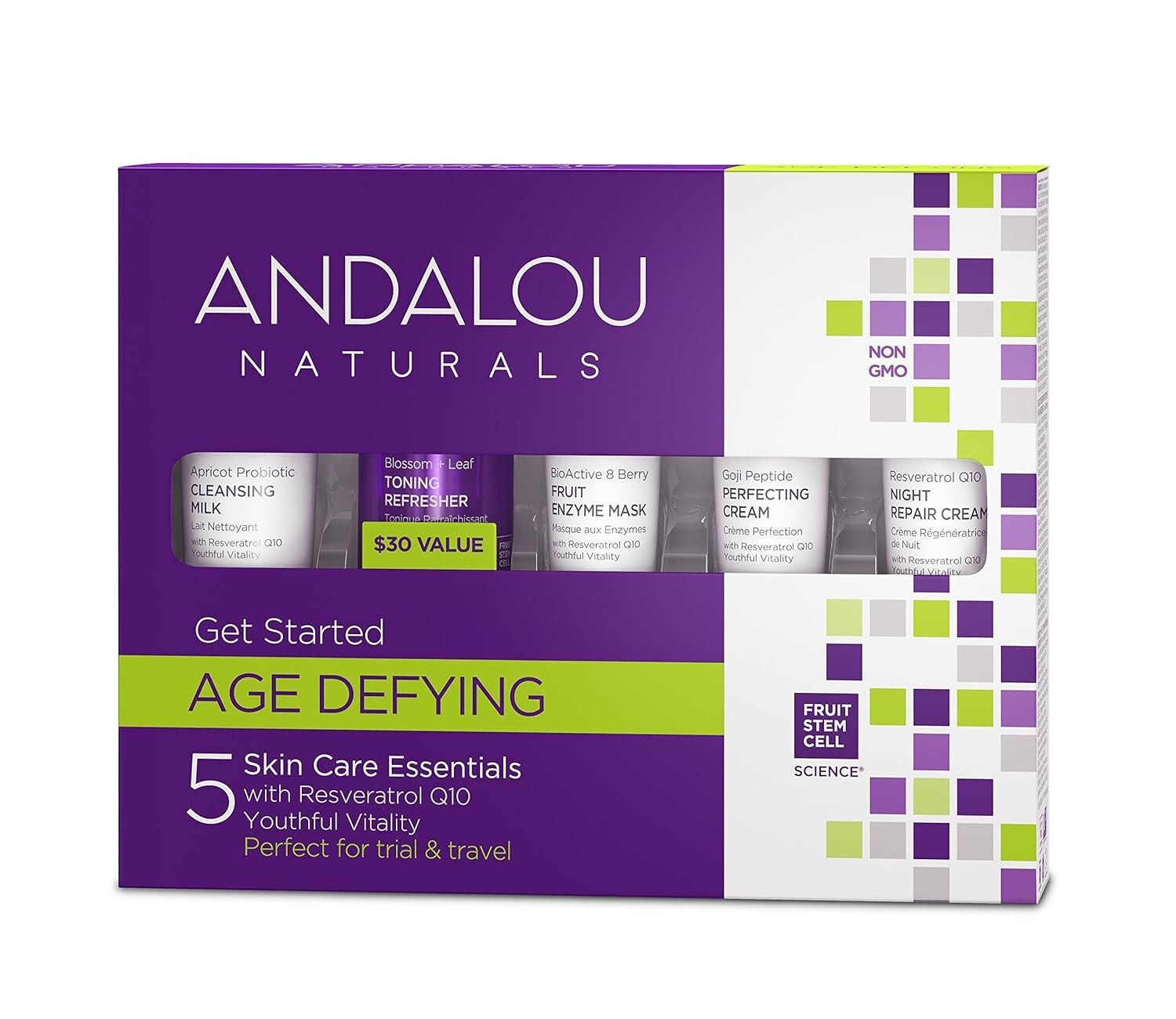Andalou Naturals Get Started Age Defying (3 Kit ) – 5 Piece Travel
