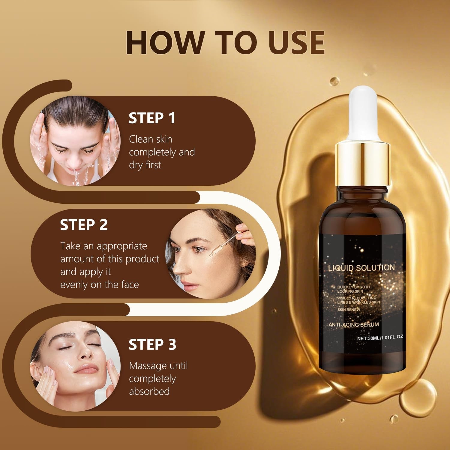 2PCS Face Serum, liquid solution anti aging serum,antiaging face serum, smoot…