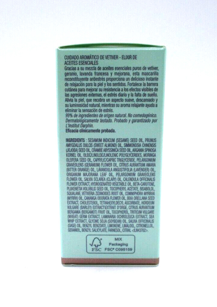 Darphin Essential Oil Elixir Vetiver Aromatic Care Stress Relief Detox ~ .5 oz