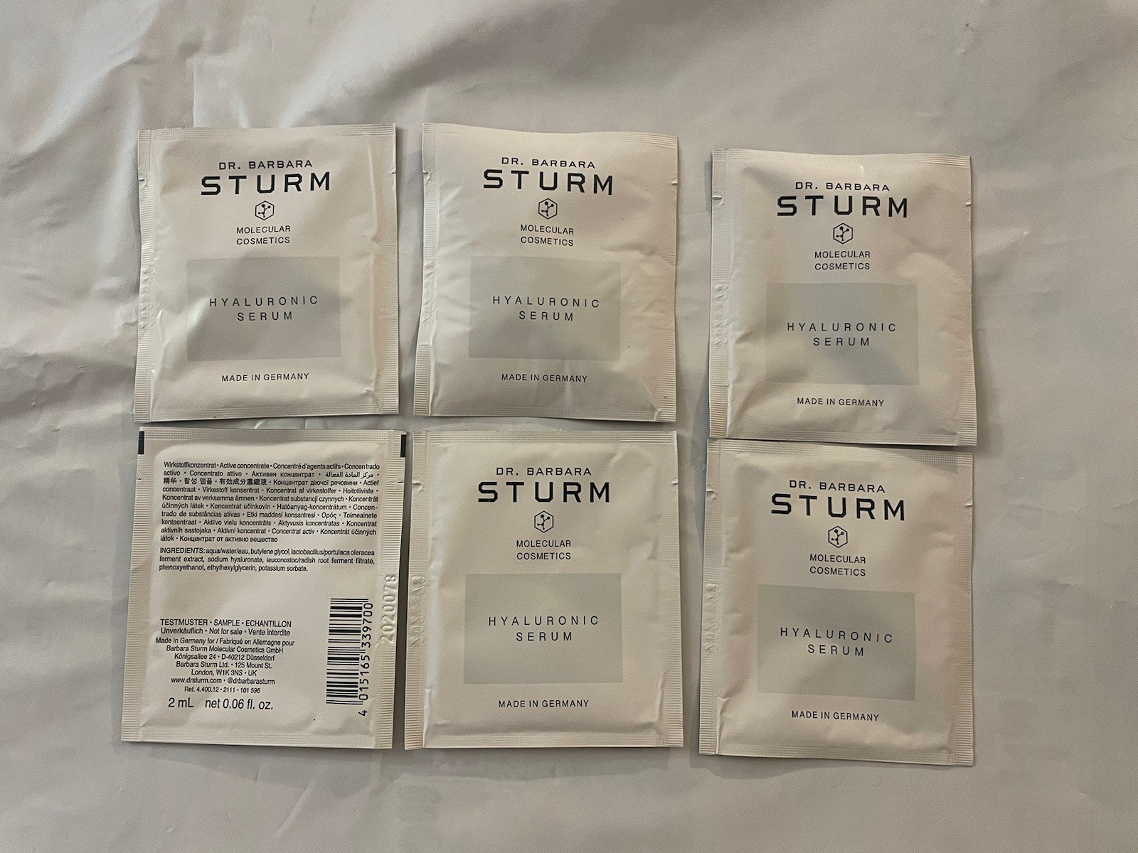 Dr Barbara Sturm Hyaluronic Serum Packets, .06oz/ 2ml Each, 6 Pieces