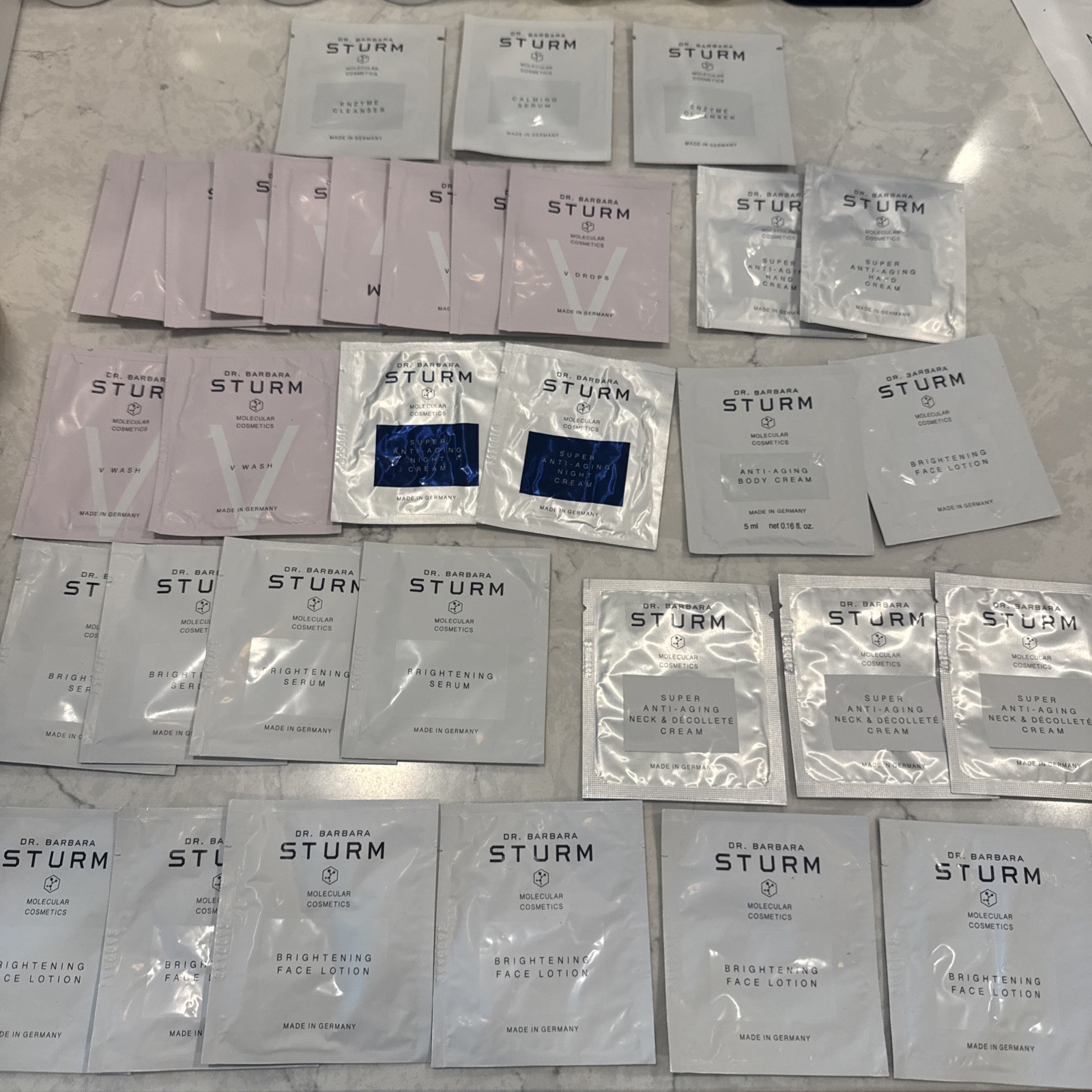 33 Dr Barbara Sturm Samples Neck Hand Cream Cleanser V Drops Serum lotion wash