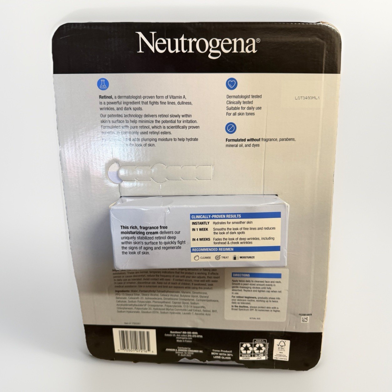 2 Pack Neutrogena Rapid Wrinkle Repair Regenerating Cream Fragrance Free 1.7oz
