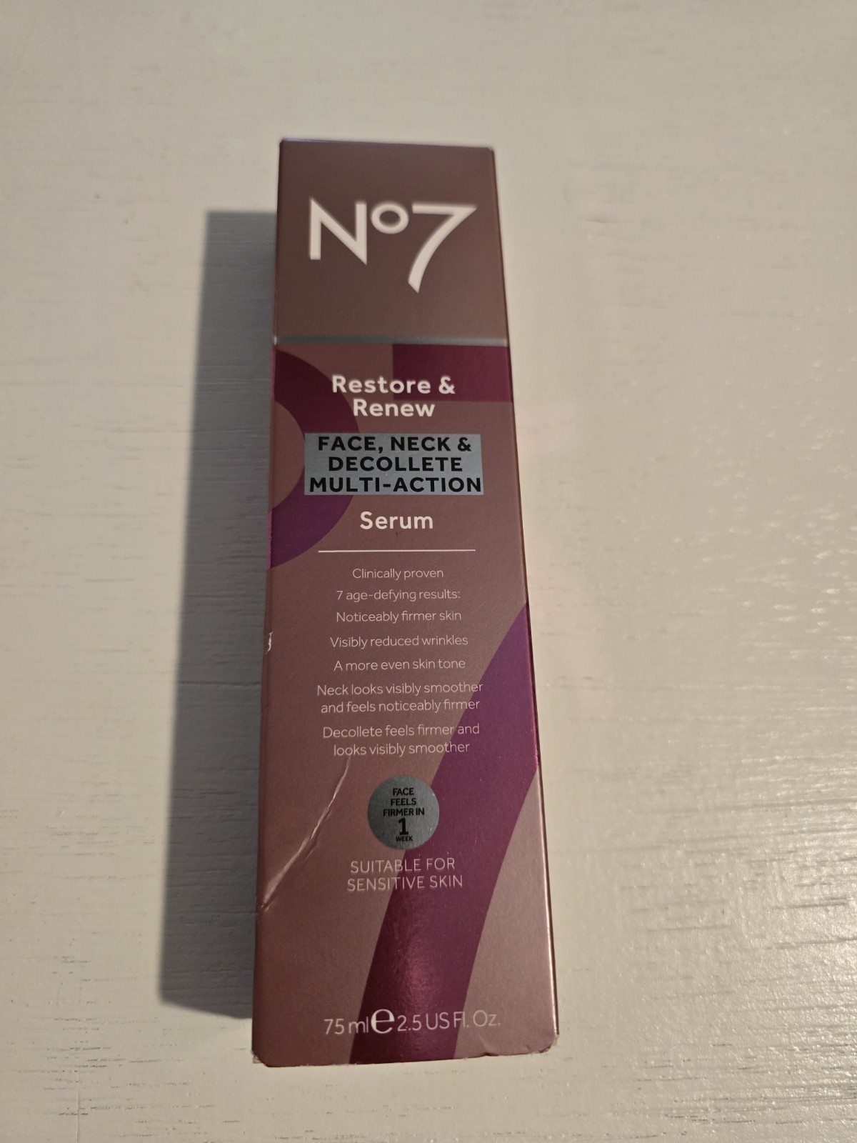 No7 Restore &Renew Face,Neck Decollete Multi-Action Serum 75ml New Box