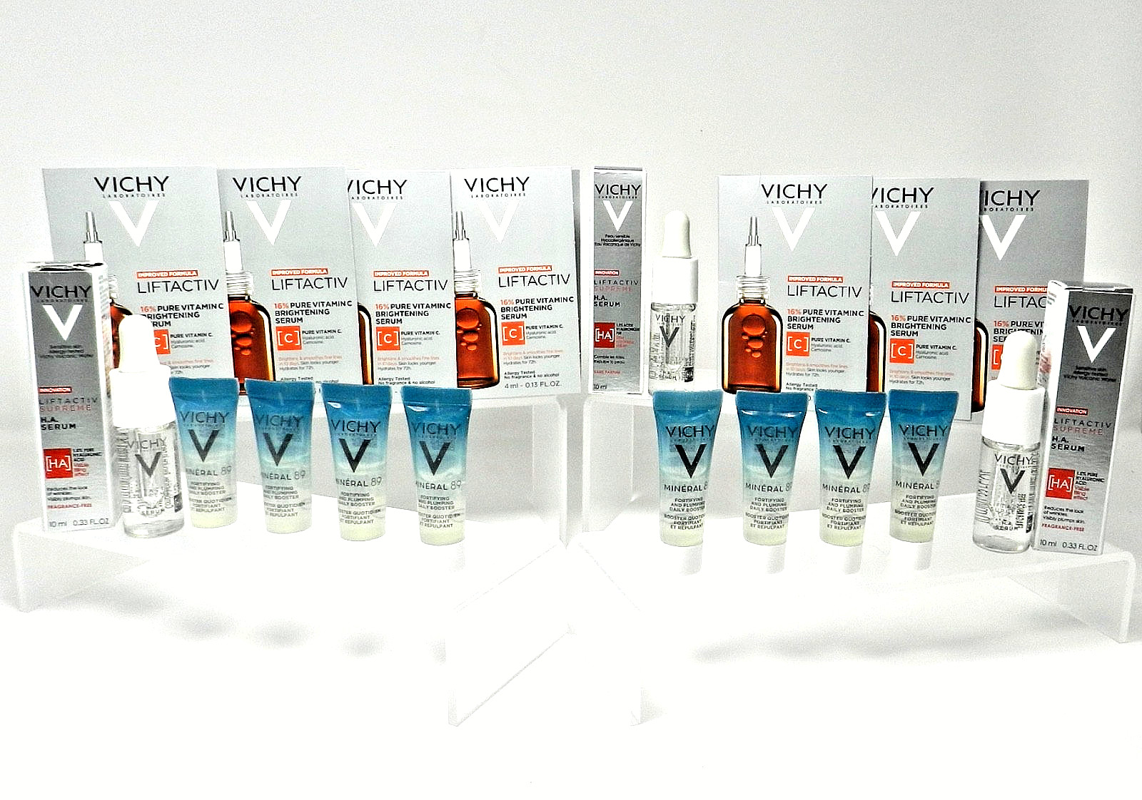 Vichy LiftActiv Sample Lot Vitamin C Serum HA Serum Mineral 89 Booster 18 Piece