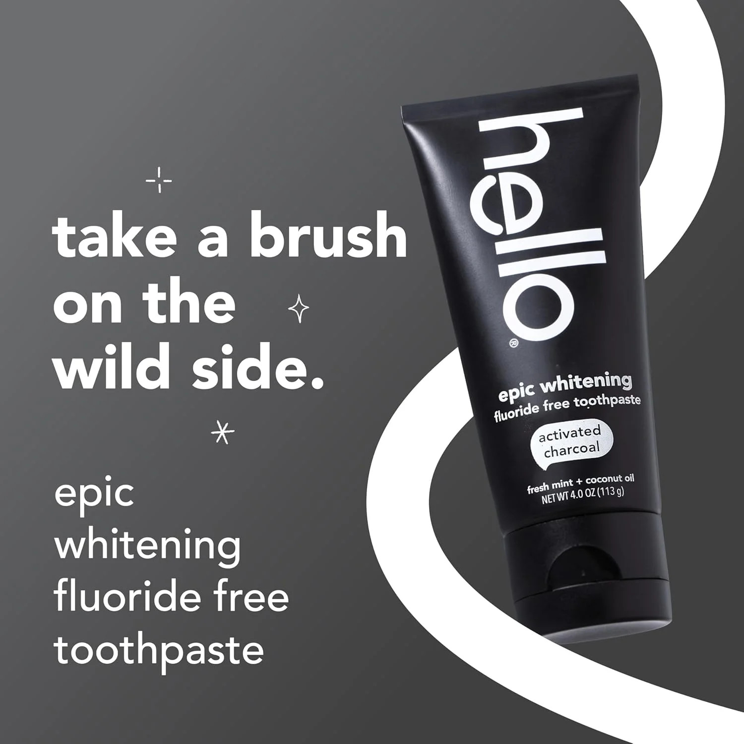 hello Epic Whitening Charcoal Fluoride Free Toothpaste, Activated Charcoal Tooth