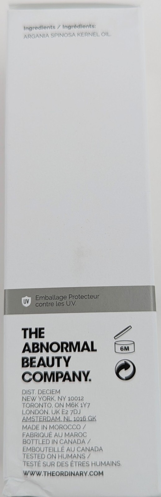 The Ordinary 100% Oraganic Cold-Pressed Moroccan Argan Oil 1fl.oz./30ml