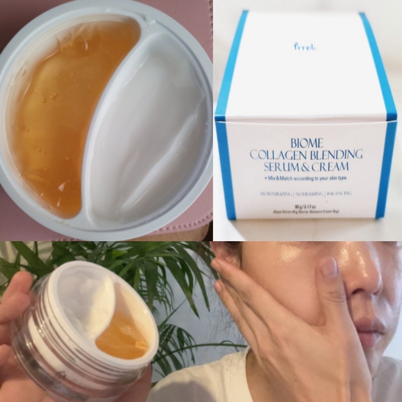 Prreti: Biome Collagen 2 in 1 Half&Half Serum Cream90g (45g+45g) Korean Skincare