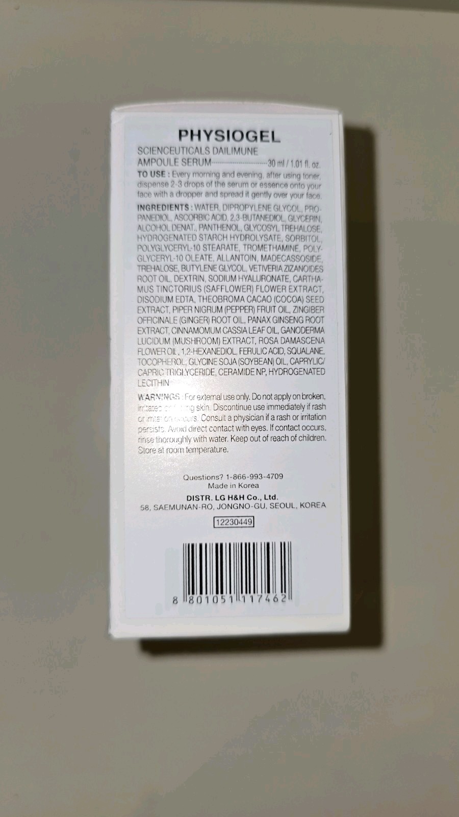 NEW – PHYSIOGEL Scienceuticals Dailimune Ampoule Serum 1.01oz/ 30ml Exp.05/2026