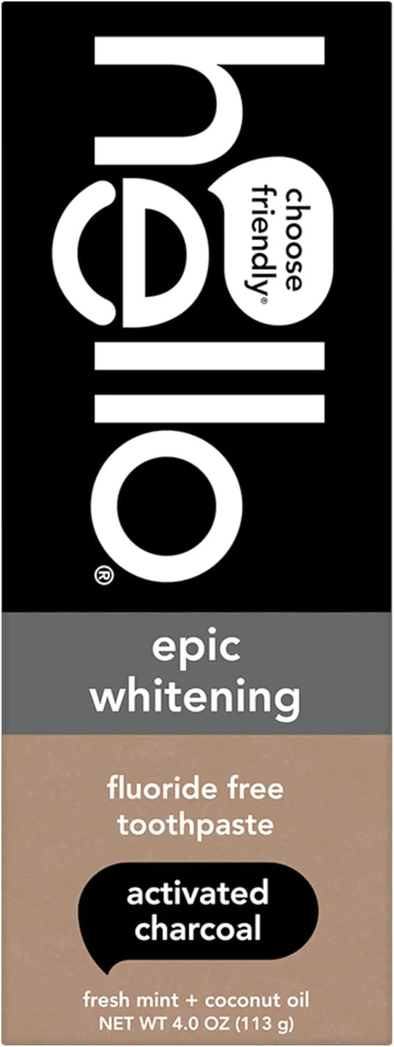 hello Epic Whitening Charcoal Fluoride Free Toothpaste, Activated Charcoal Tooth