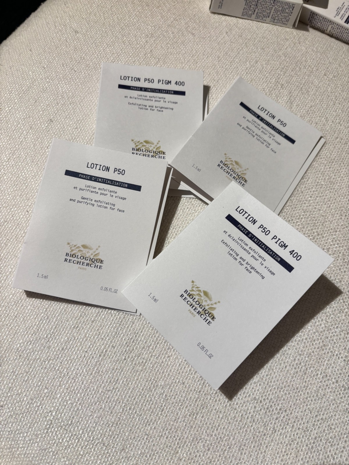 Biologique Recherche LOTION P50 Lot of 4 – Travel Size 1.5ml/.05fl Oz. Variety!