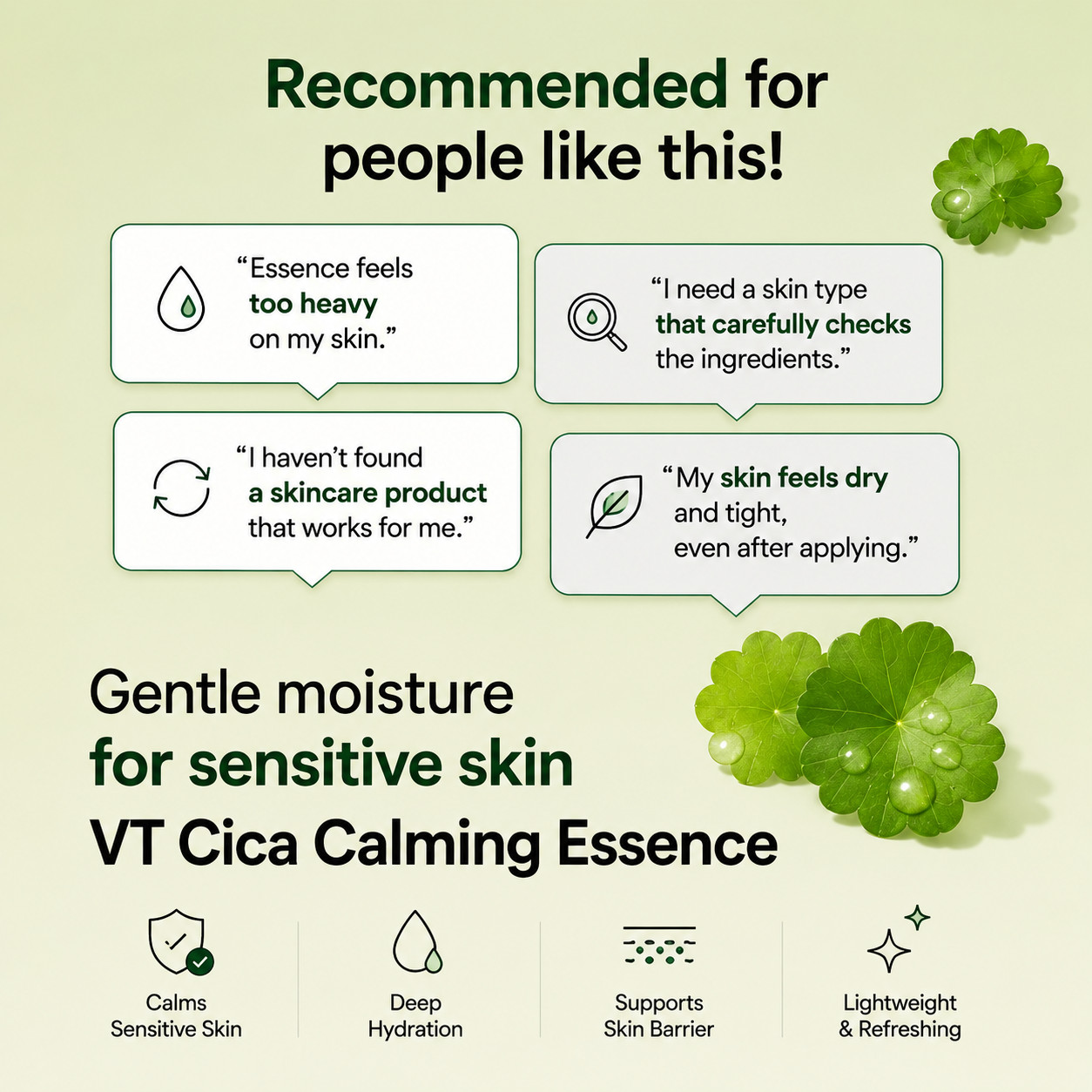 K-beauty VT Cica Calming Essence 30ml Korean Skincare Hydrating Soothing Serum