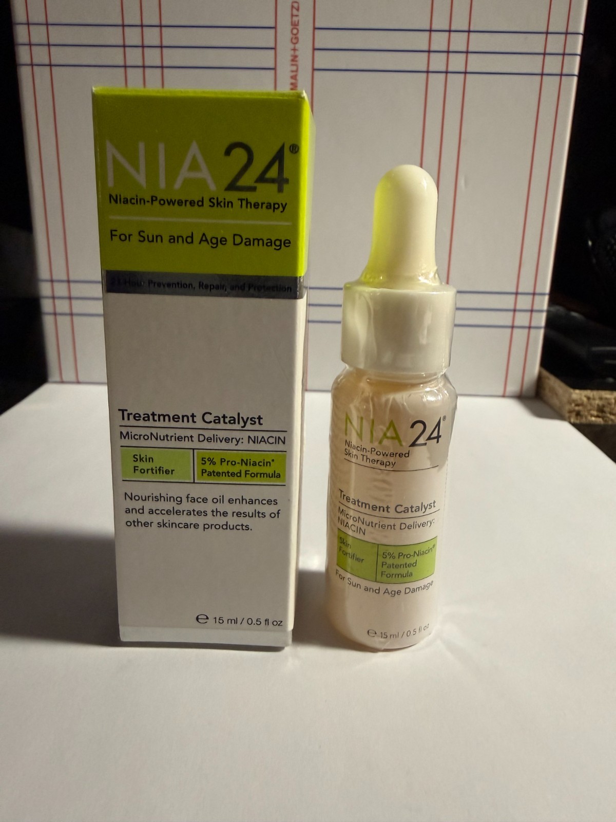 Nia 24 Niacin Face Oil Treatment Catalyst Fortifier Sun Age Damaged Skin 0.5 oz
