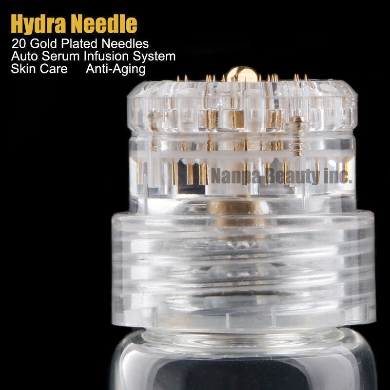 New Hydra 20 Pins Derma Roller With bottle Serum Infusion Anti Aging Home Use