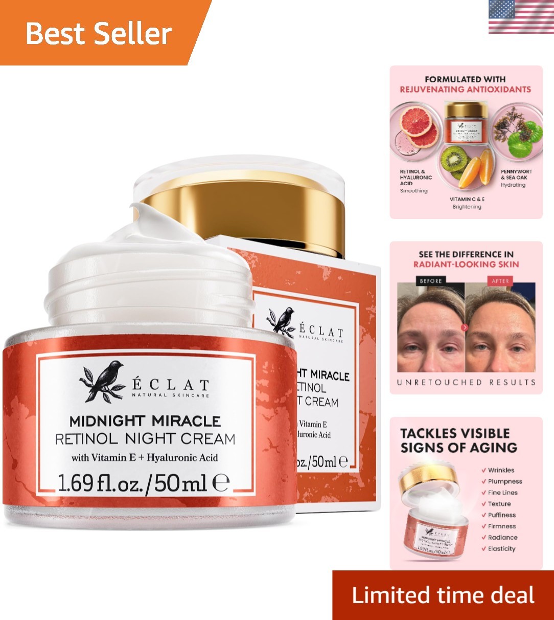 Renewing Retinol Night Cream 50ml – Anti-Aging with Hyaluronic Acid & Botanicals