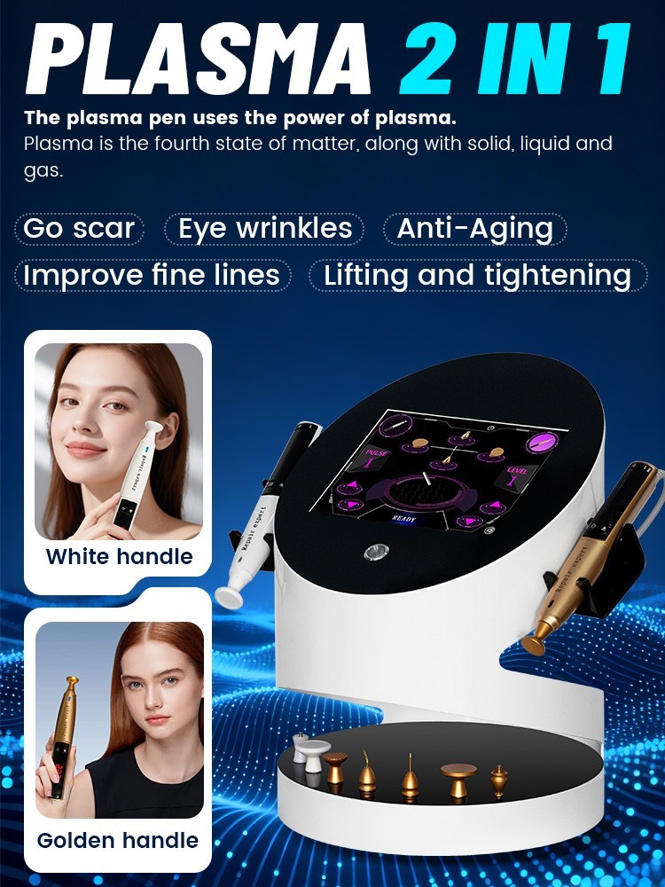 2 in 1 Ozone Plasma Pen Machine for Face Wrinkles Eye Bags Tattoo Scar Removal