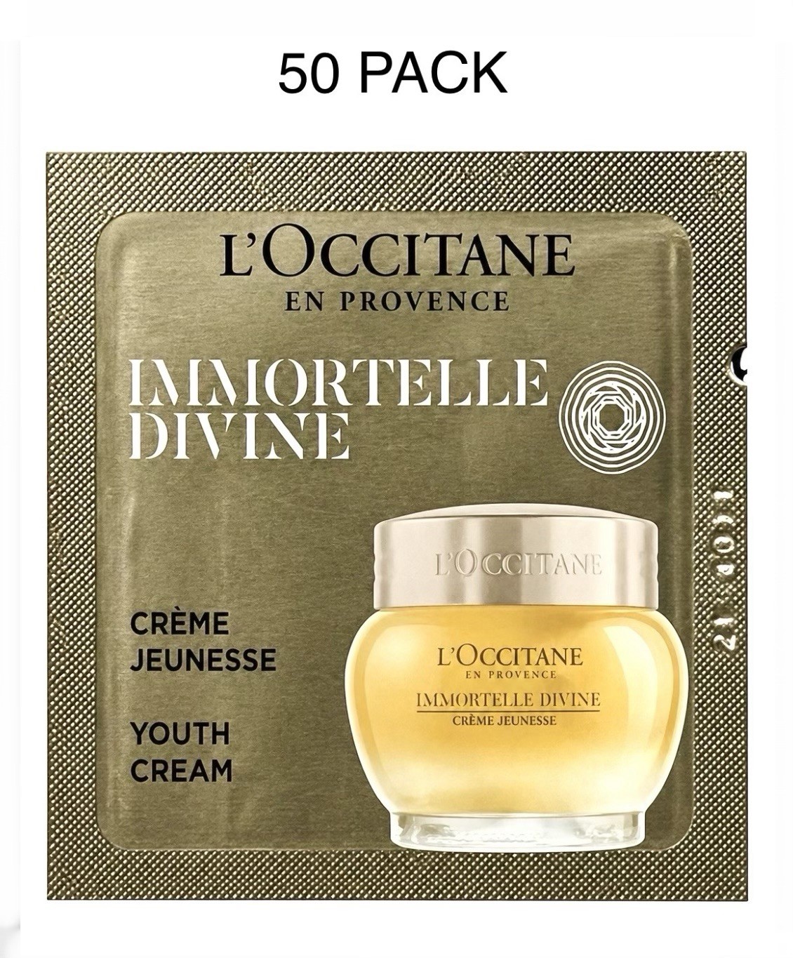 L’Occitane Immortelle Divine Cream 50pk Sample Travel Size (1.69oz Total) NEW
