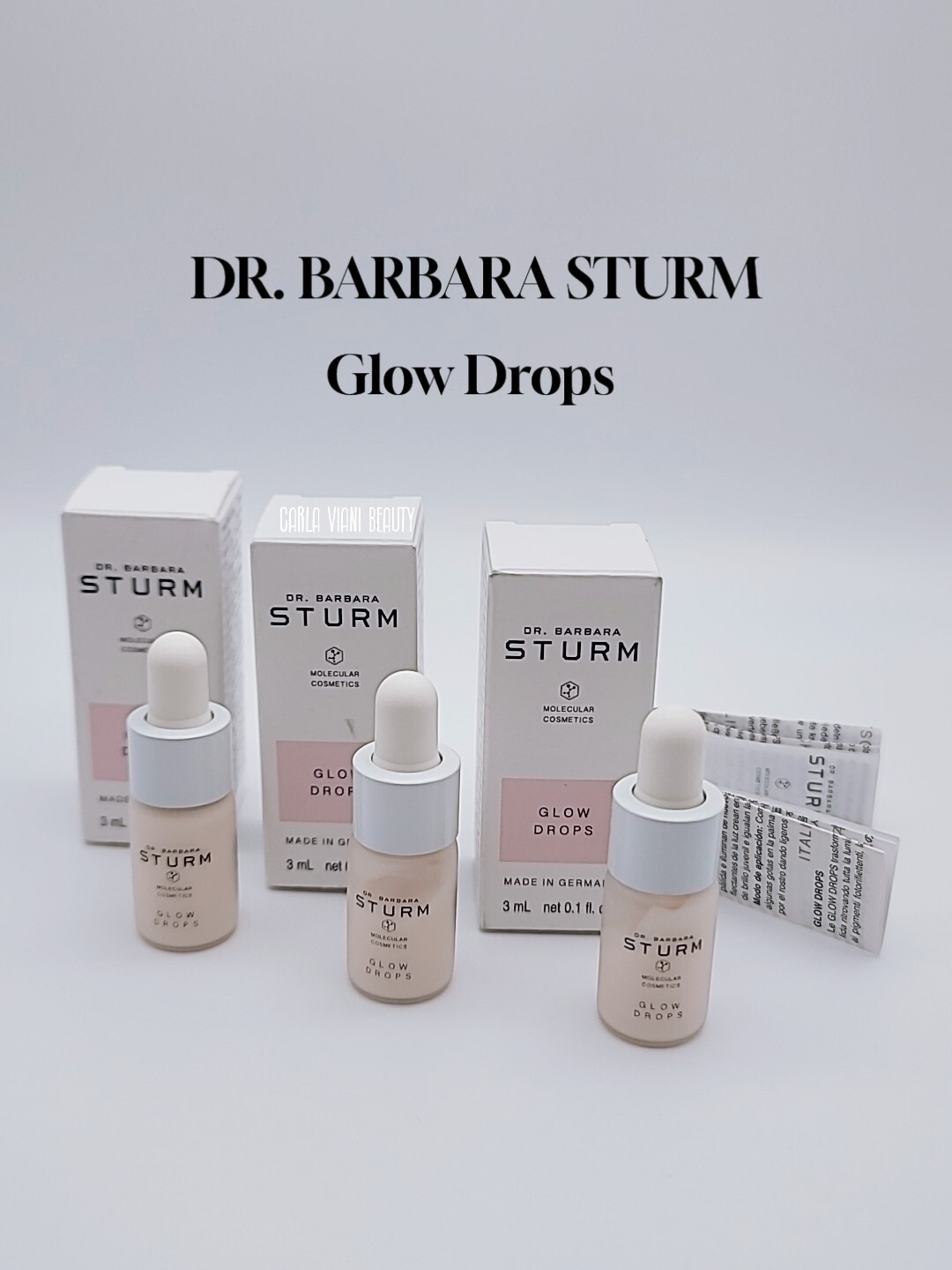 NIB Dr. Barbara Sturm Molecular Cosmetics Glow Drops 3ml / 0.1oz x3