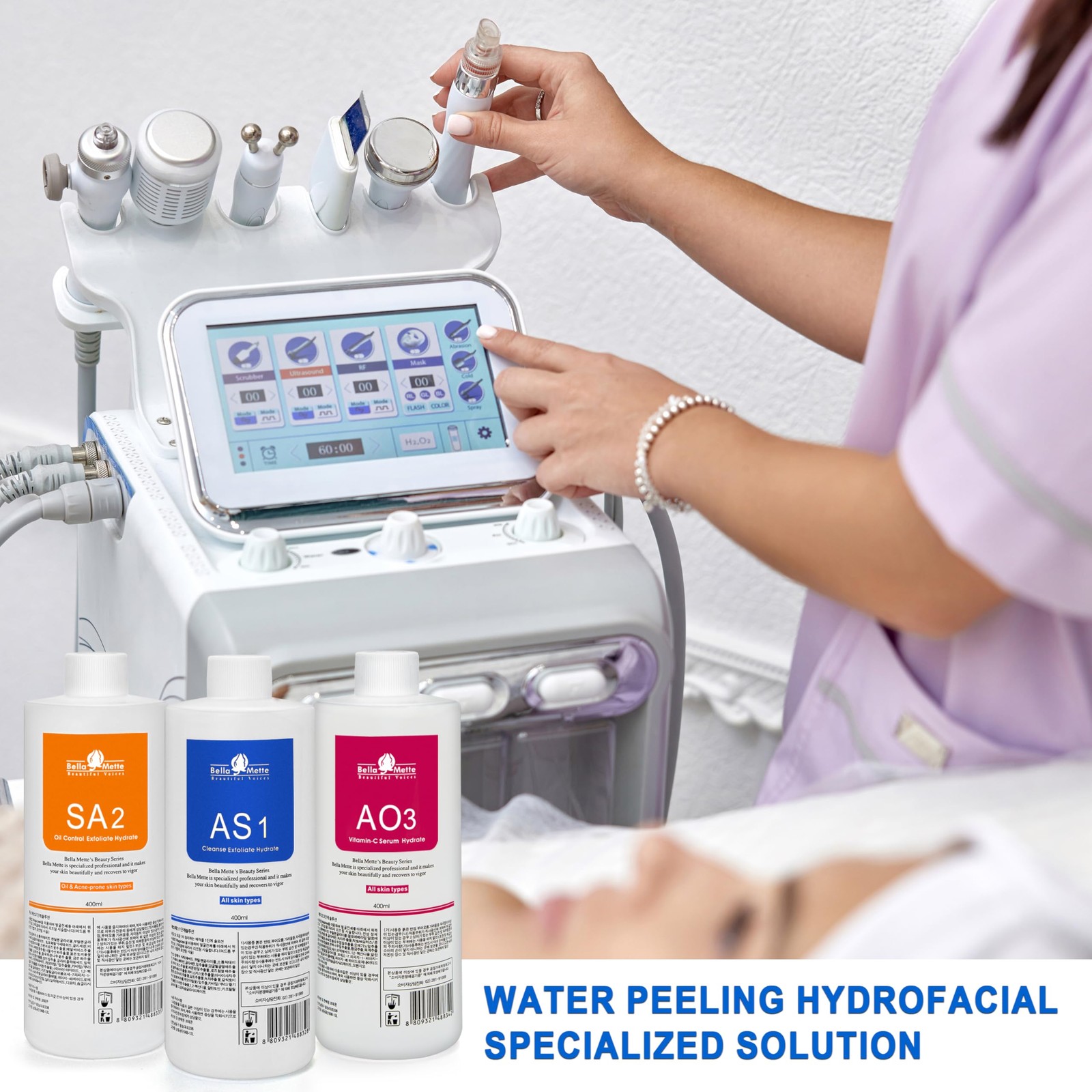 3/6 x400ml Aqua Hydro Peel Solution Facial Serum for Hydro Dermabrasion Machine