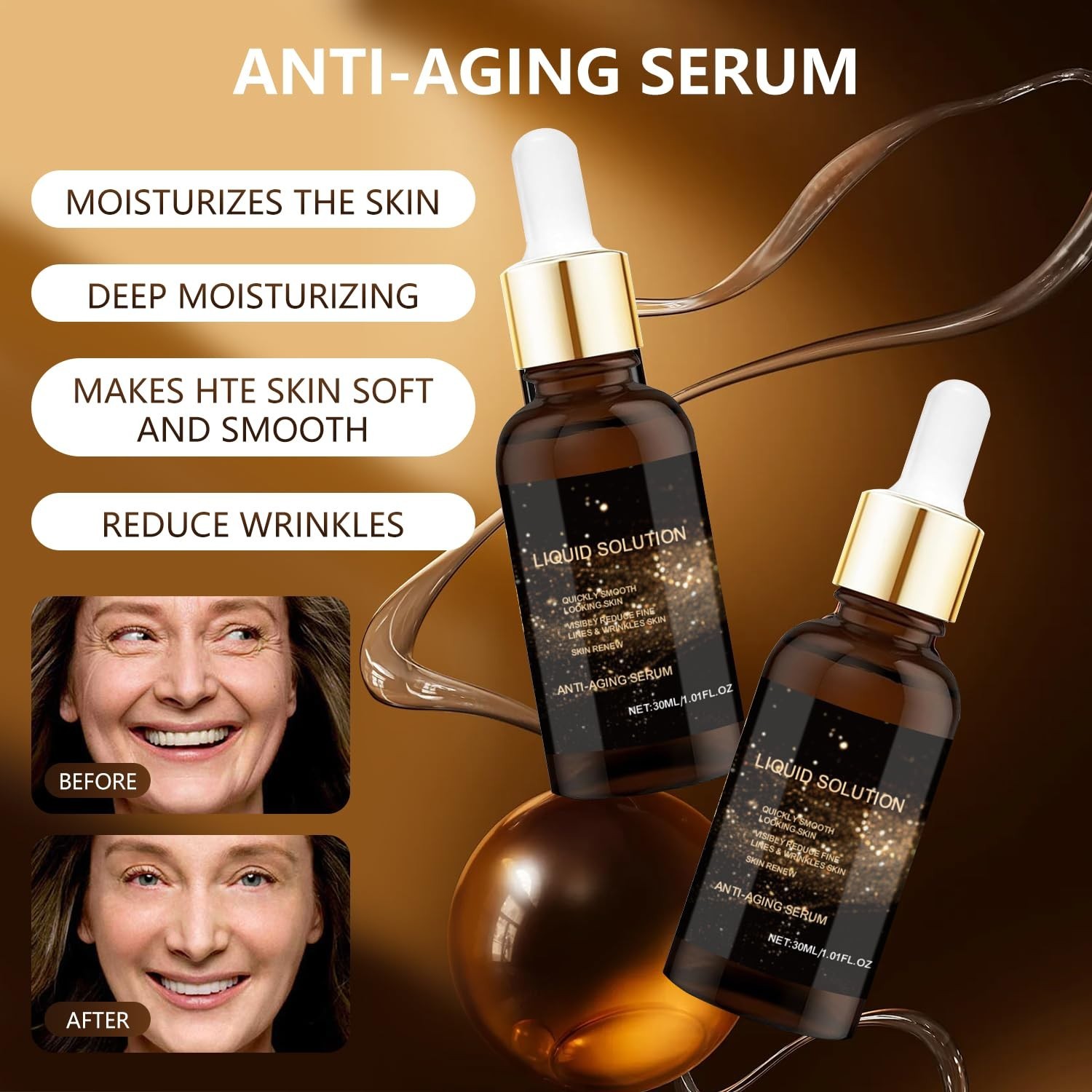 2PCS Face Serum, liquid solution anti aging serum,antiaging face serum, smoot…