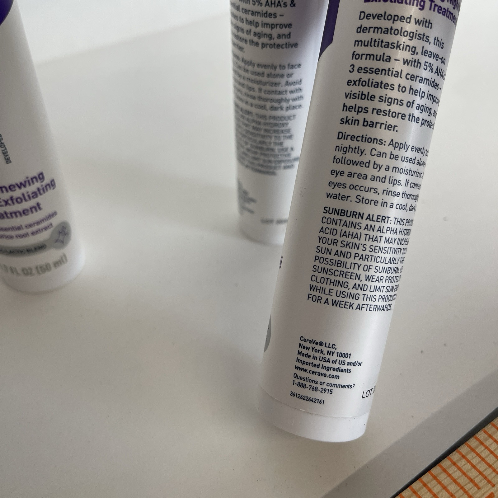 3x Cera Ve Skin Renewing Nightly Exfoliating Treatment Anti Aging Smooth (nobox)