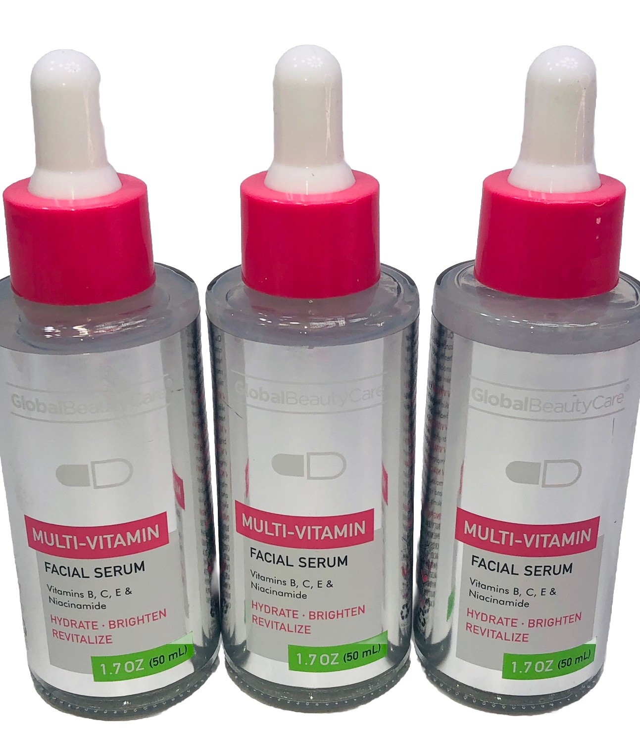 3 Global Beauty Care MULTI-VITAMIN SERUM Face Facial Serum 1.7 oz Ea NEW