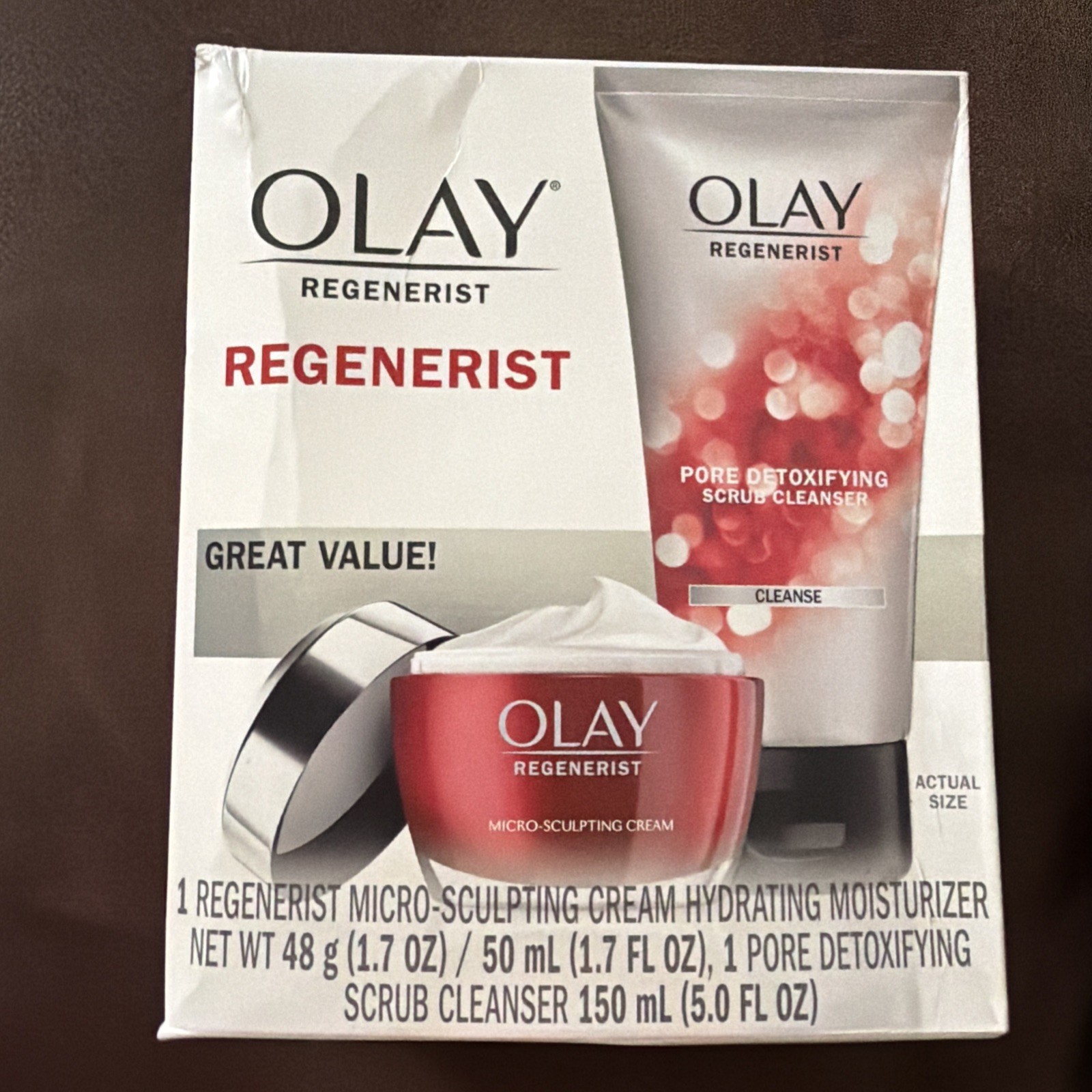 Olay Regenerist Micro Sculpting Moisturizer Cream / Pore Scrub Duo Pack NIB