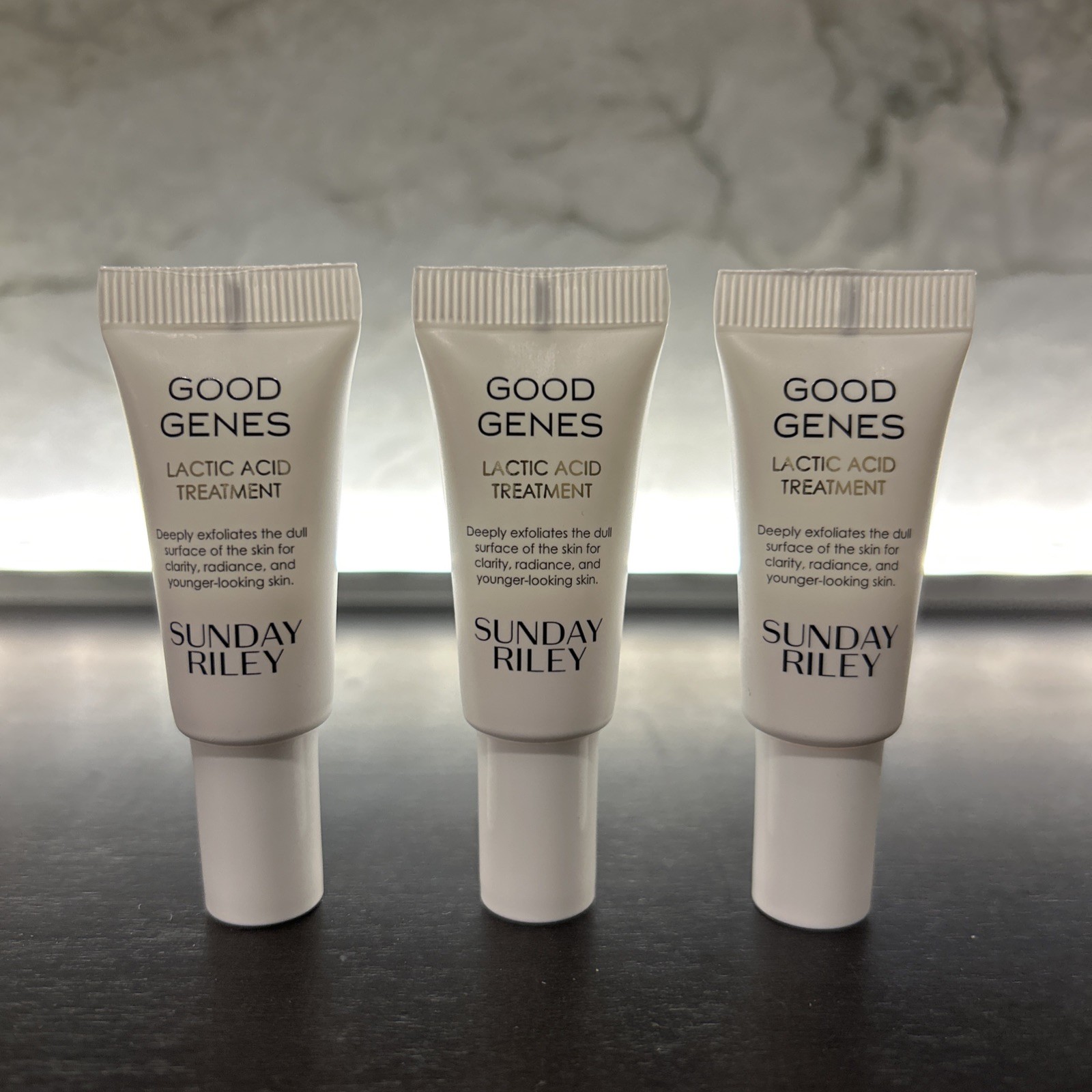 3x Sunday Riley Good Genes Lactic Acid Treatment 0.17 fl oz / 5mL DELUXE SAMPLE