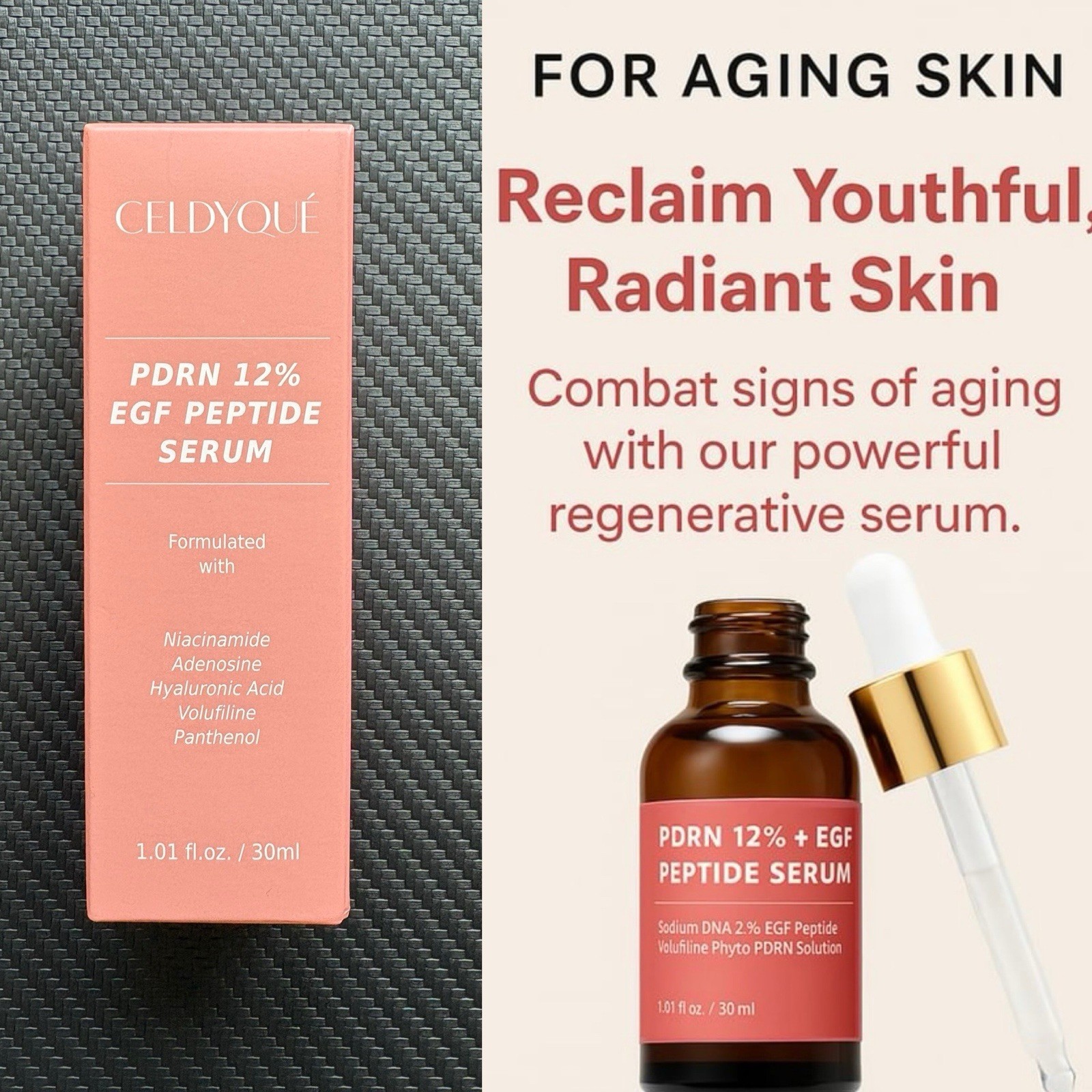 CELDYQUE PDRN 12% EGF PEPTIDE SERUM 30ml/ 1 fl. oz.