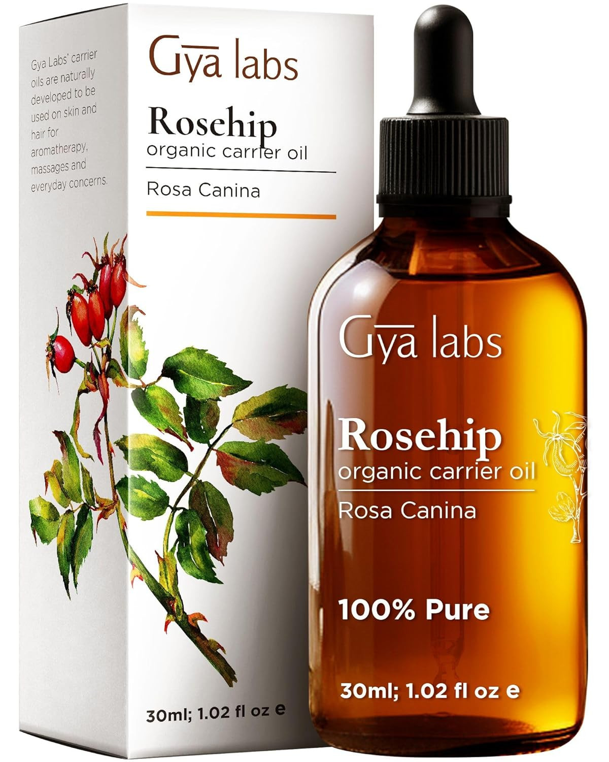 Organic Rosehip Oil for Face – 100% Pure Natural Vegan Rosehip Seed Carrier Oil