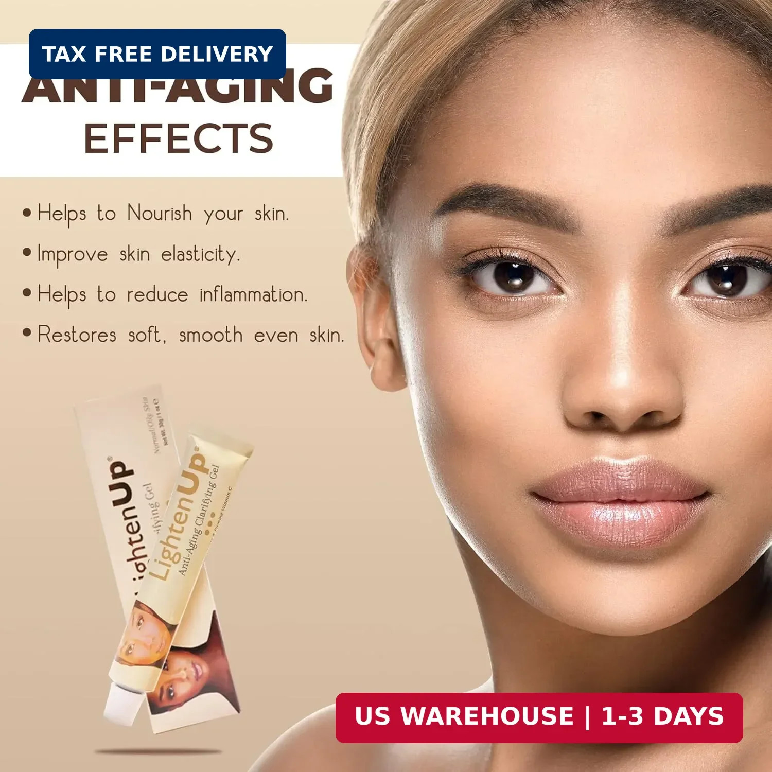 Lighten-Up Anti-Aging Skin Brightening Gel – 1 Fl oz / 30ml, Anti-Aging Cream, w