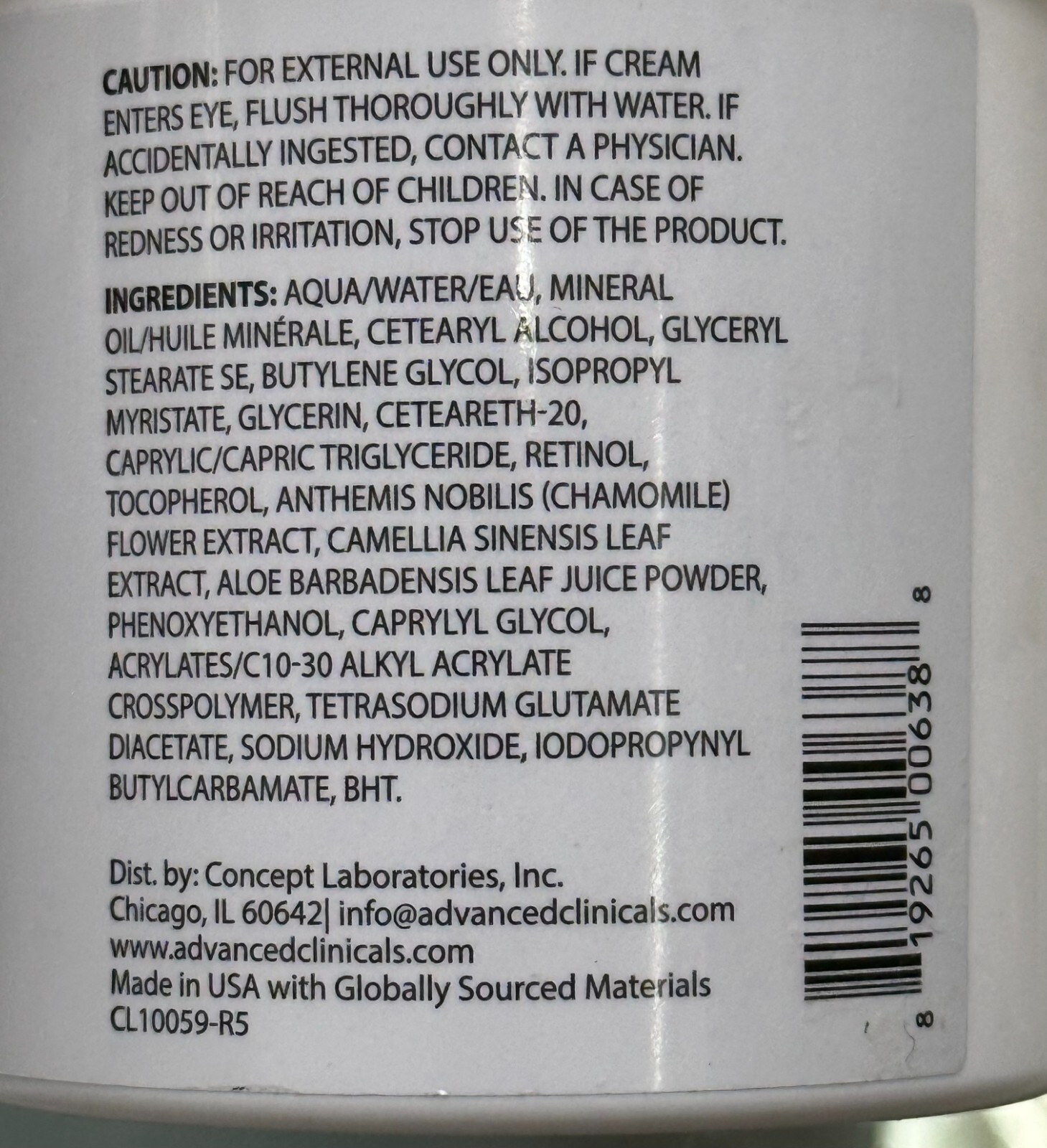 ADVANCED CLINICALS Spa Size RETINOL Anti-Aging ADVANCED FIRMING CREAM 454g