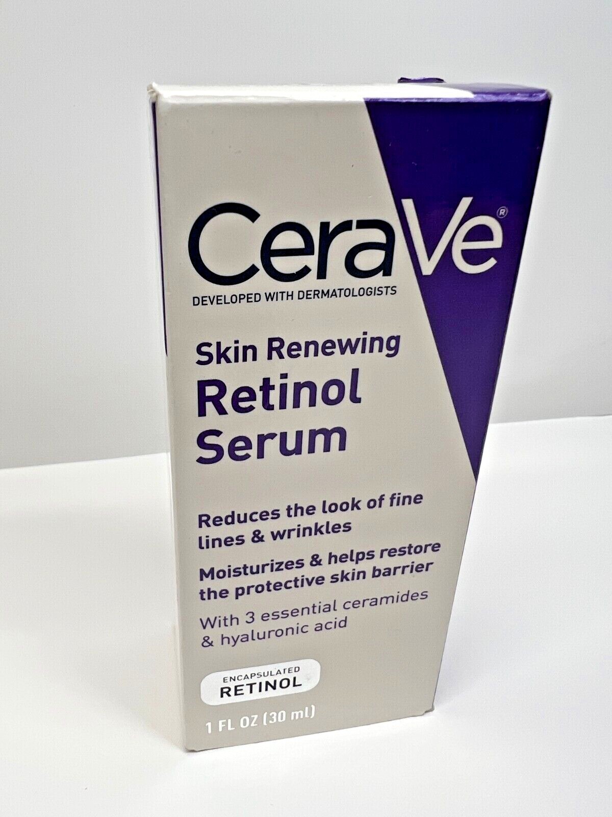 CeraVe Skin Renewing Retinol Face Cream Serum w/ Ceramides & Hyaluronic Acid 1oz